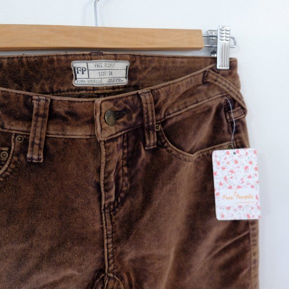 Free People brown corduroy low raise skinny jeans - Picture 3 of 6